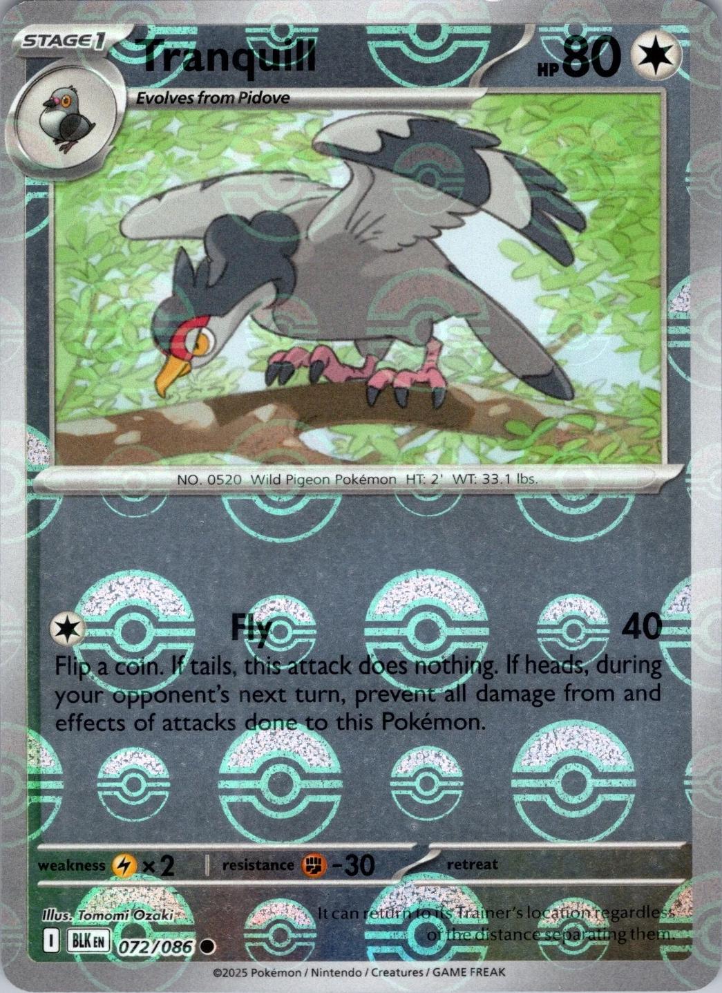 Black Bolt Tranquill [Poke-Ball] Pokémon card